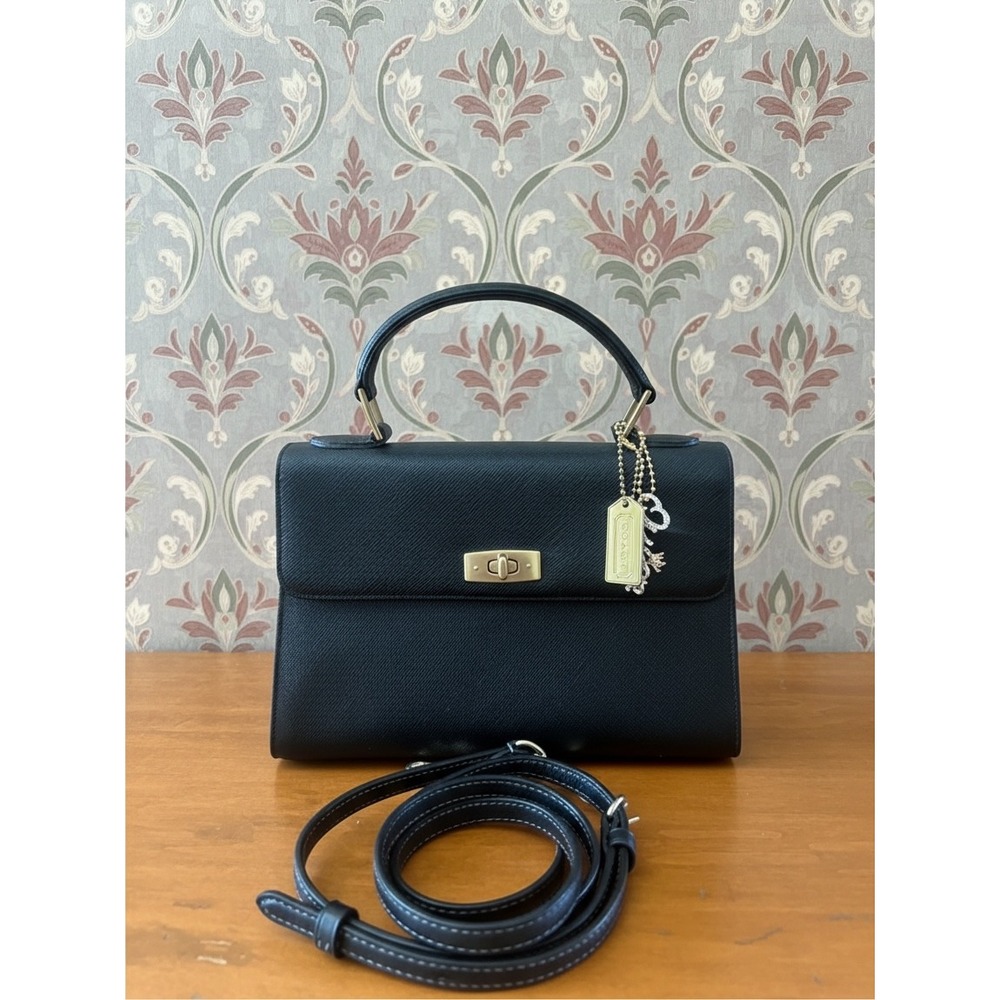 Vintage 1999 Coach Gramercy Satchel 7008 Black Leather Made in Italy